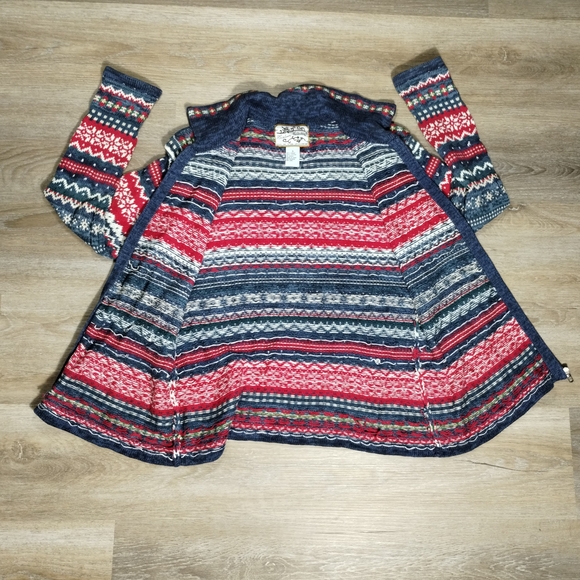 VTG Heirloom Collectibles Full Zip Cardigan Small Cozy Cabin Fair Isle Knit - Picture 5 of 7